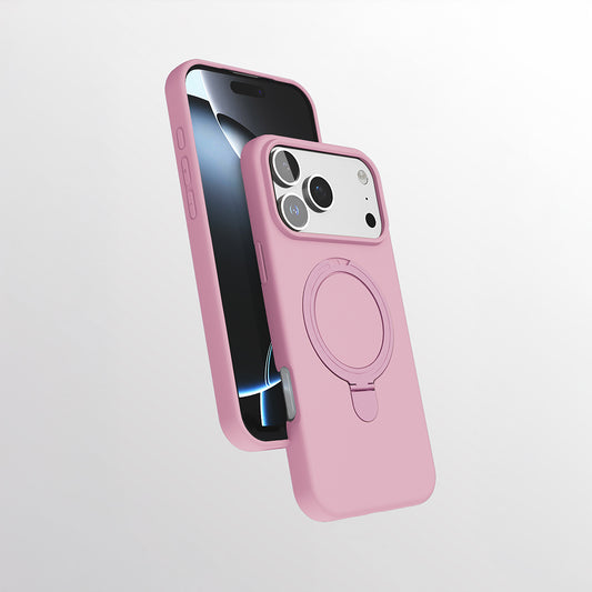 Apple iPhone 17 Pro Kılıf M-safe Şarj Özellikli Standlı Zore Samara Kapak Pembe