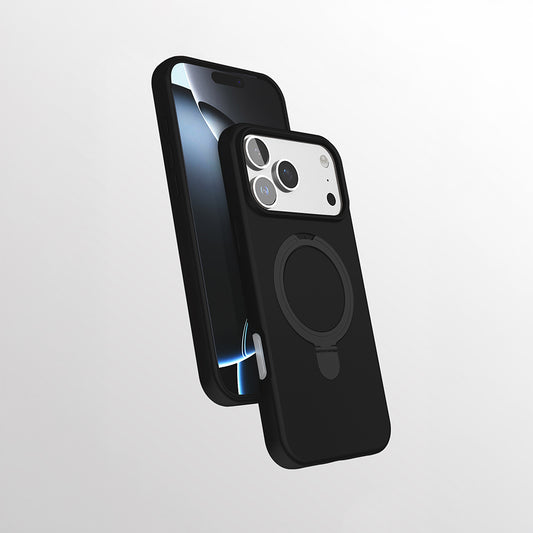 Apple iPhone 17 Pro Kılıf M-safe Şarj Özellikli Standlı Zore Samara Kapak Siyah