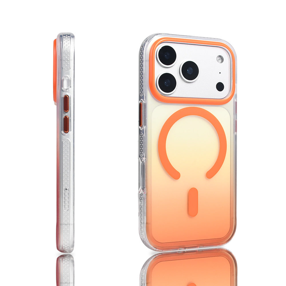 Apple iPhone 17 Pro Kılıf M-safe Şarj Özellikli Transparan Renk Geçişli Zore Toros Kapak Siyah