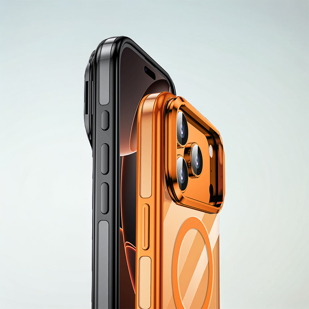 Apple iPhone 17 Pro Kılıf M-safe Şarj Özellikli Wlons Standlı Efsane Kapak Siyah