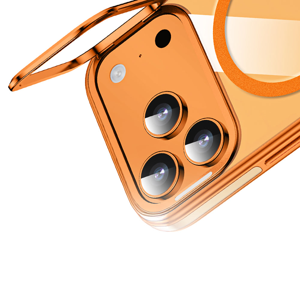 Apple iPhone 17 Pro Kılıf M-safe Şarj Özellikli Wlons Standlı Efsane Kapak Gümüş