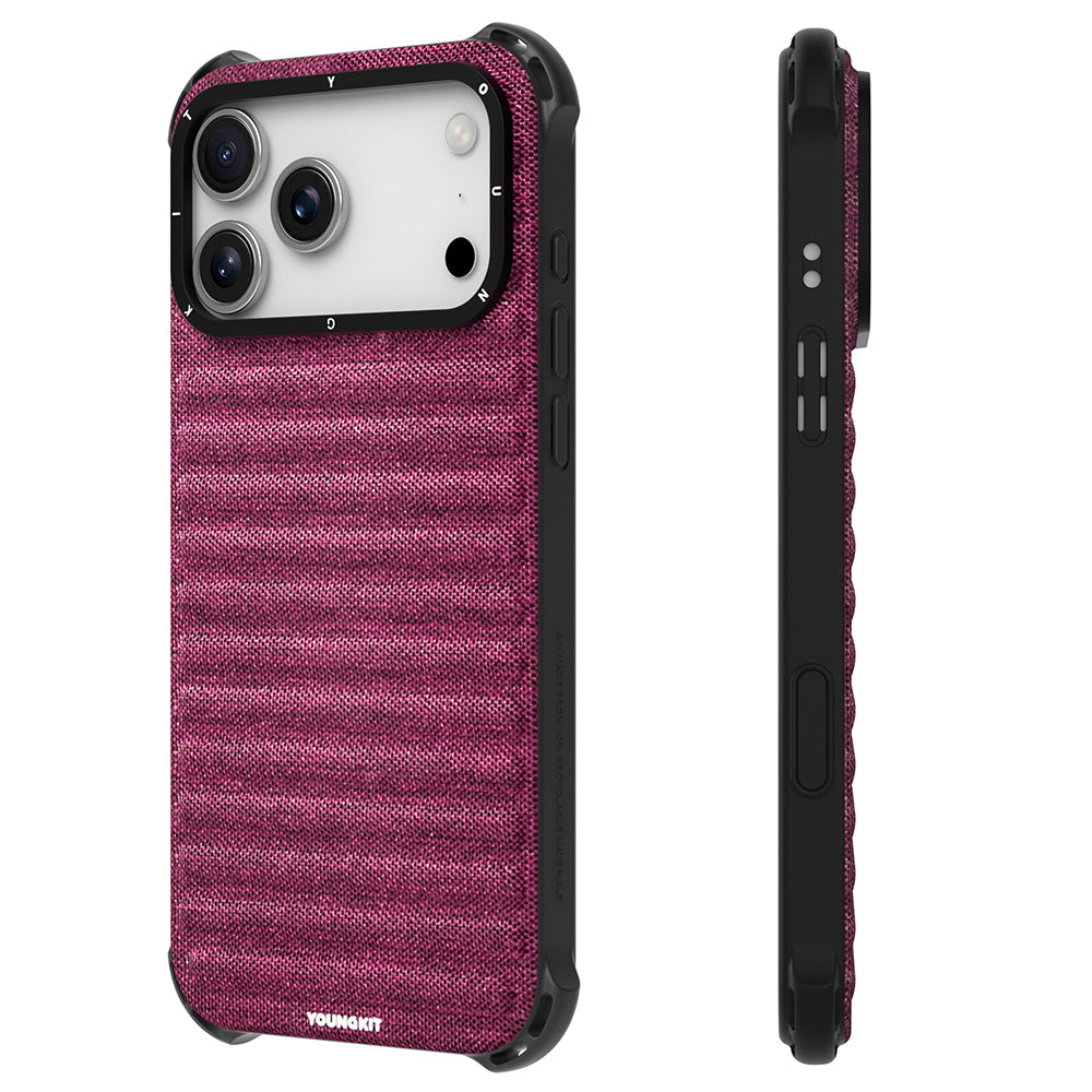 Apple iPhone 17 Pro Kılıf M-safe Şarj Özellikli Youngkit Canvas Serisi Kapak Gri