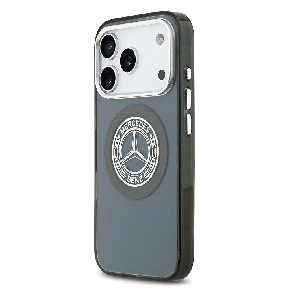 Apple iPhone 17 Pro Kılıf Mercedes Benz Orjinal Lisanslı M-safe Şarj Özellikli Çift Katmanlı PC Nostaljik Yıldız Dizayn Kapak Füme