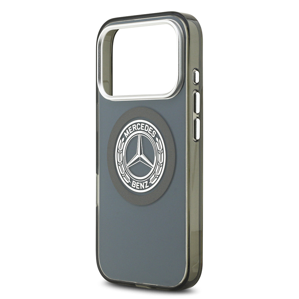 Apple iPhone 17 Pro Kılıf Mercedes Benz Orjinal Lisanslı M-safe Şarj Özellikli Çift Katmanlı PC Nostaljik Yıldız Dizayn Kapak Füme