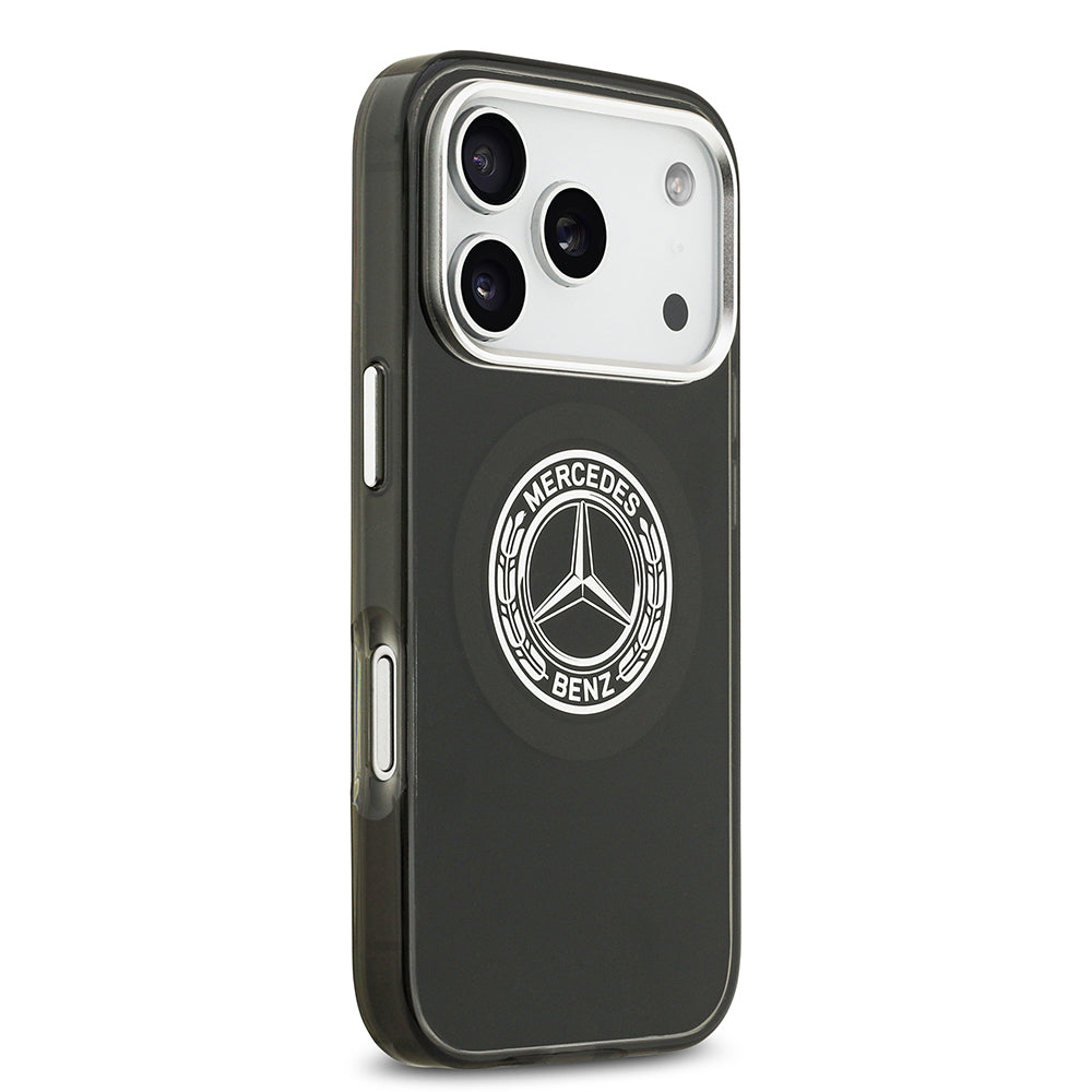 Apple iPhone 17 Pro Kılıf Mercedes Benz Orjinal Lisanslı M-safe Şarj Özellikli Çift Katmanlı PC Nostaljik Yıldız Dizayn Kapak Lacivert