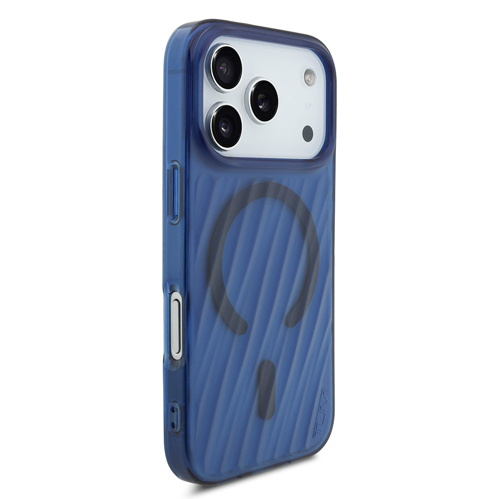 Apple iPhone 17 Pro Kılıf TUMI Orjinal Lisanslı M-safe Şarj Özellikli Transparan Kapak Mavi