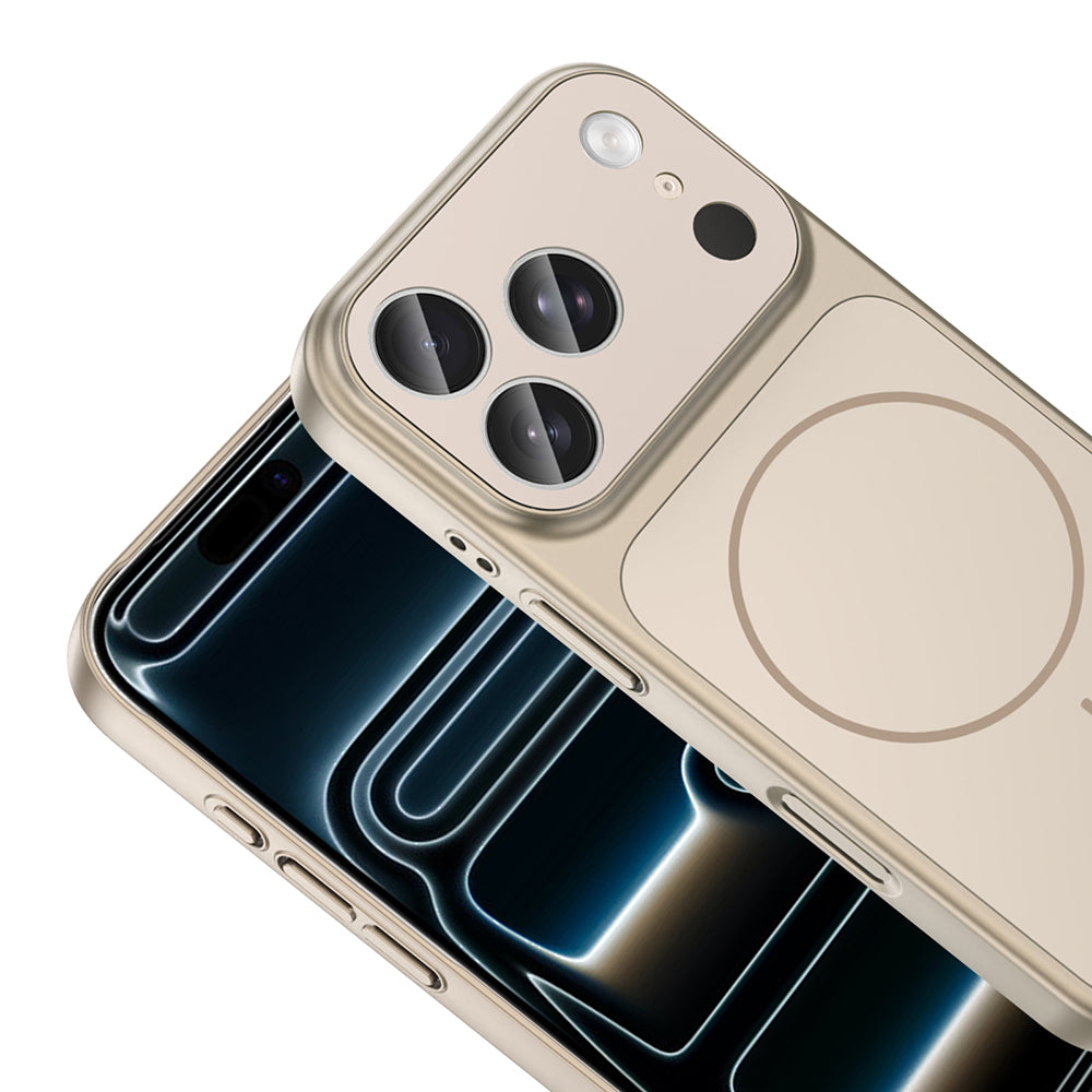 Apple iPhone 17 Pro Kılıf Zore M-Safe Şarj Özellikli Kamera Korumalı Formen Kapak Turuncu