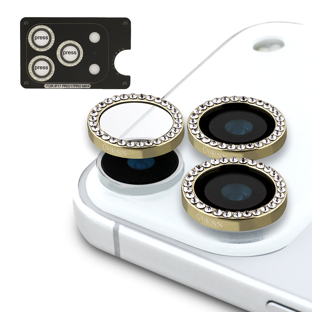 Apple iPhone 17 Pro Max Guess Orjinal Lisanslı 4G ve Yazı Logolu Kılıf + Ekran Koruyucu + Lens Koruyucu 3in1 Aksesuar Seti Kahverengi