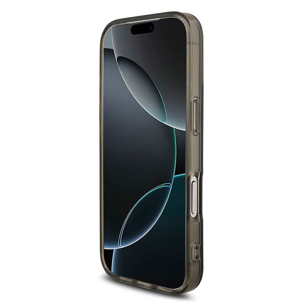 Apple iPhone 17 Pro Max Kılıf AMG Orjinal Lisanslı M-safe Şarj Özellikli IML Baskı Logolu Çift Katmanlı Bow Lines Kapak Siyah