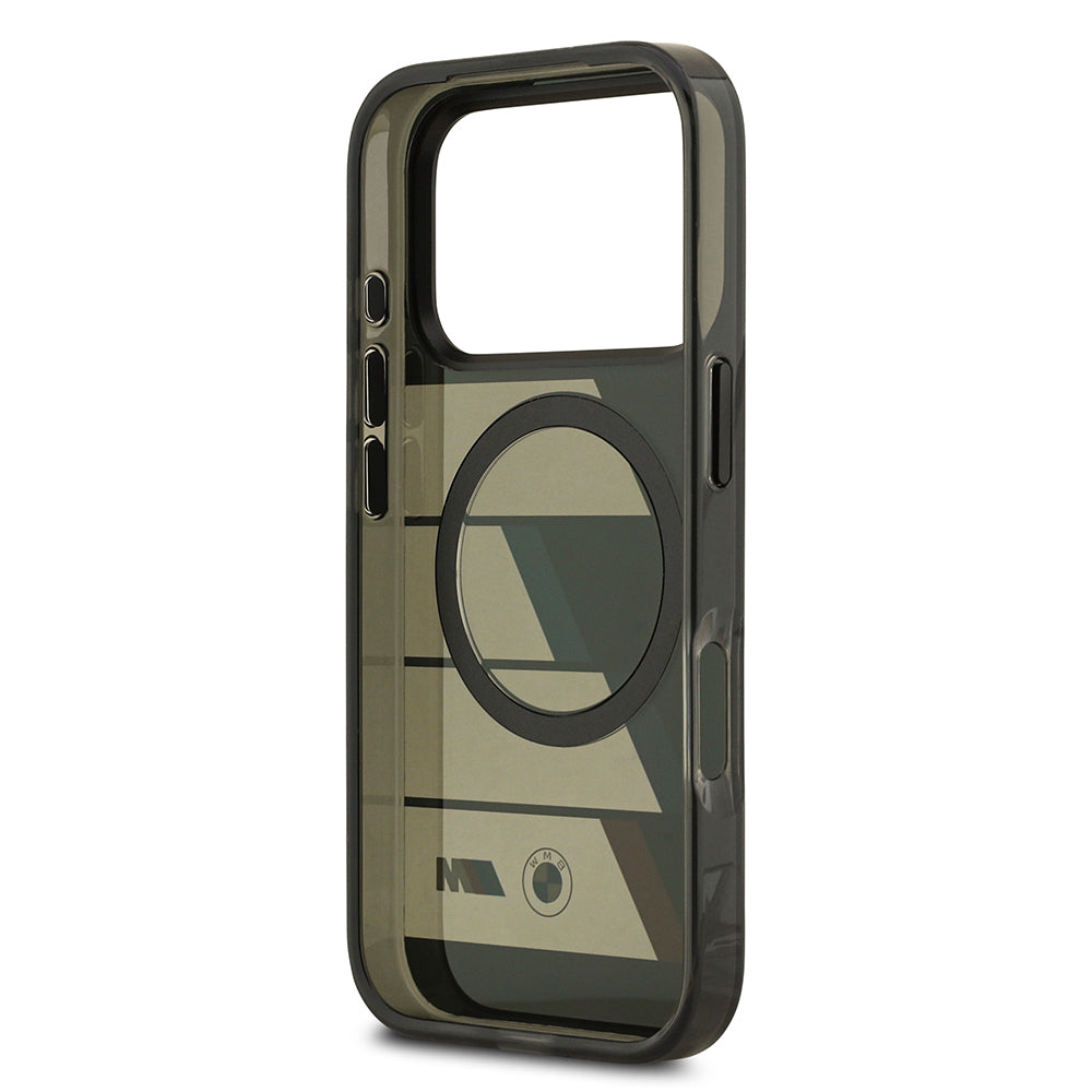 Apple iPhone 17 Pro Max Kılıf BMW Orjinal Lisanslı M-safe Şarj Özellikli IML Baskılı Üç Renkli M Dizayn Kapak Siyah