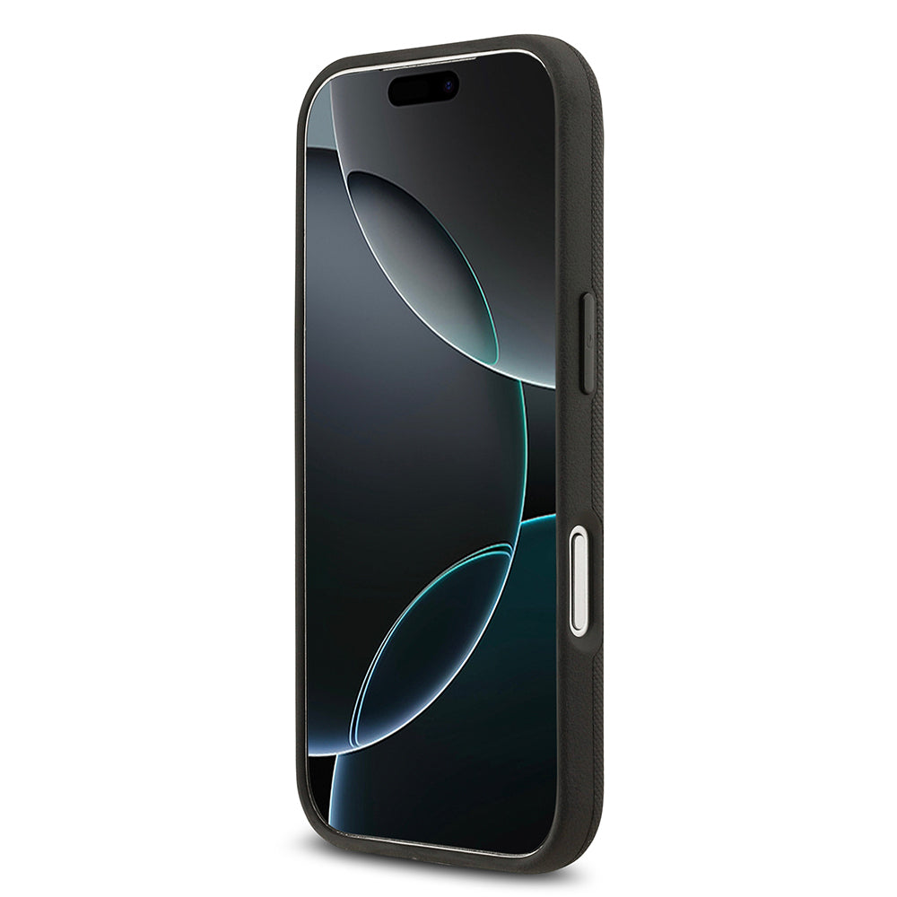 Apple iPhone 17 Pro Max Kılıf BMW Orjinal Lisanslı M-safe Şarj Özellikli Metal Logolu Delikli M Dizayn Deri Kapak Lacivert