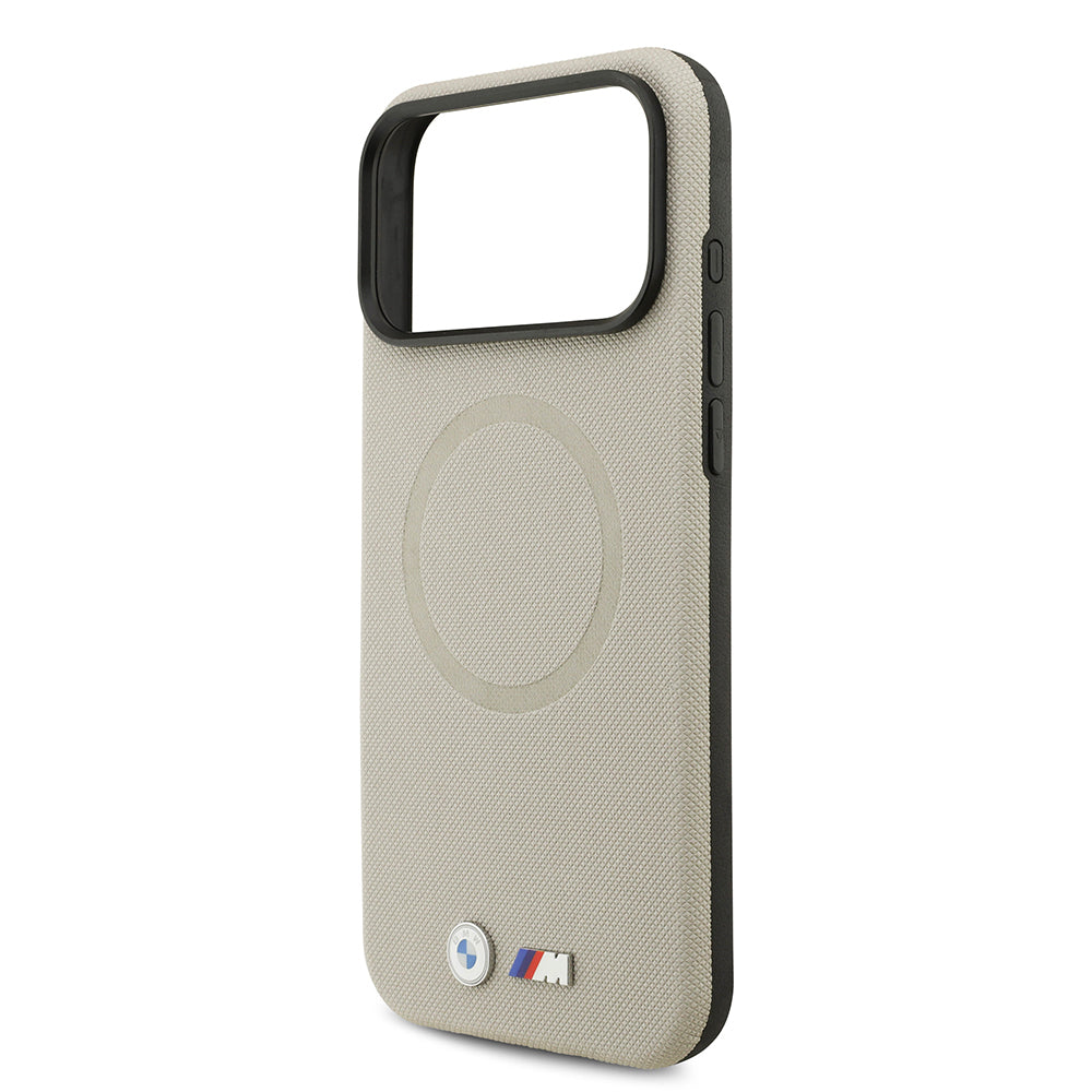 Apple iPhone 17 Pro Max Kılıf BMW Orjinal Lisanslı M-safe Şarj Özellikli Metal Logolu Delikli M Dizayn Deri Kapak Lacivert