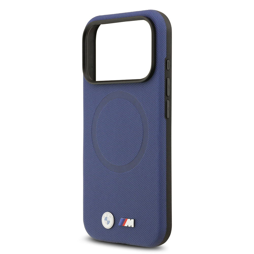 Apple iPhone 17 Pro Max Kılıf BMW Orjinal Lisanslı M-safe Şarj Özellikli Metal Logolu Delikli M Dizayn Deri Kapak Füme