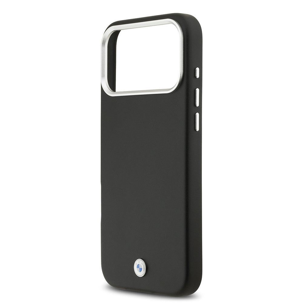 Apple iPhone 17 Pro Max Kılıf BMW Orjinal Lisanslı M-safe Şarj Özellikli Metal Logolu Tam Kaplama Deri Kapak Lacivert