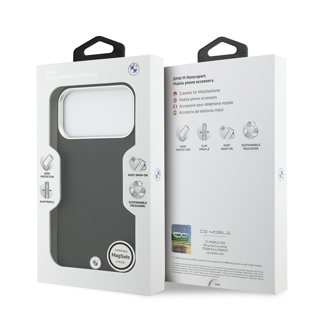 Apple iPhone 17 Pro Max Kılıf BMW Orjinal Lisanslı M-safe Şarj Özellikli Metal Logolu Tam Kaplama Deri Kapak Kırmızı