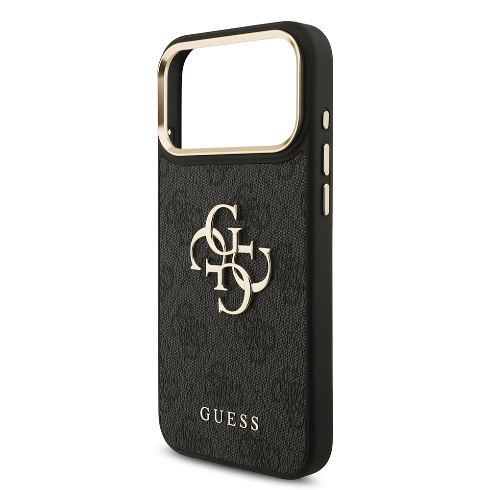 Apple iPhone 17 Pro Max Kılıf Guess Orjinal Lisanslı 4G Büyük Metal Logolu Kalın Askılı Kapak Kahverengi