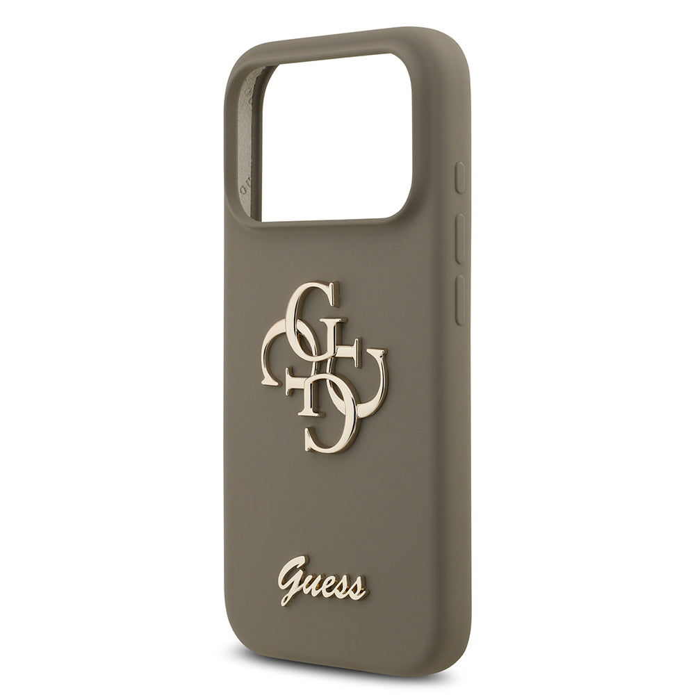 Apple iPhone 17 Pro Max Kılıf Guess Orjinal Lisanslı Grained Yazı Logolu Kapak Pembe