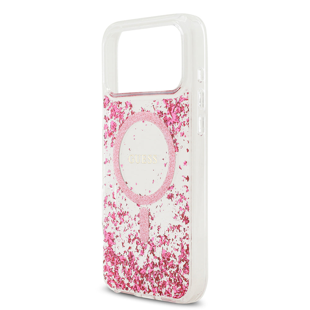 Apple iPhone 17 Pro Max Kılıf Guess Orjinal Lisanslı M-safe Şarj Özellikli Transparan Resin Bottom Kapak Gold