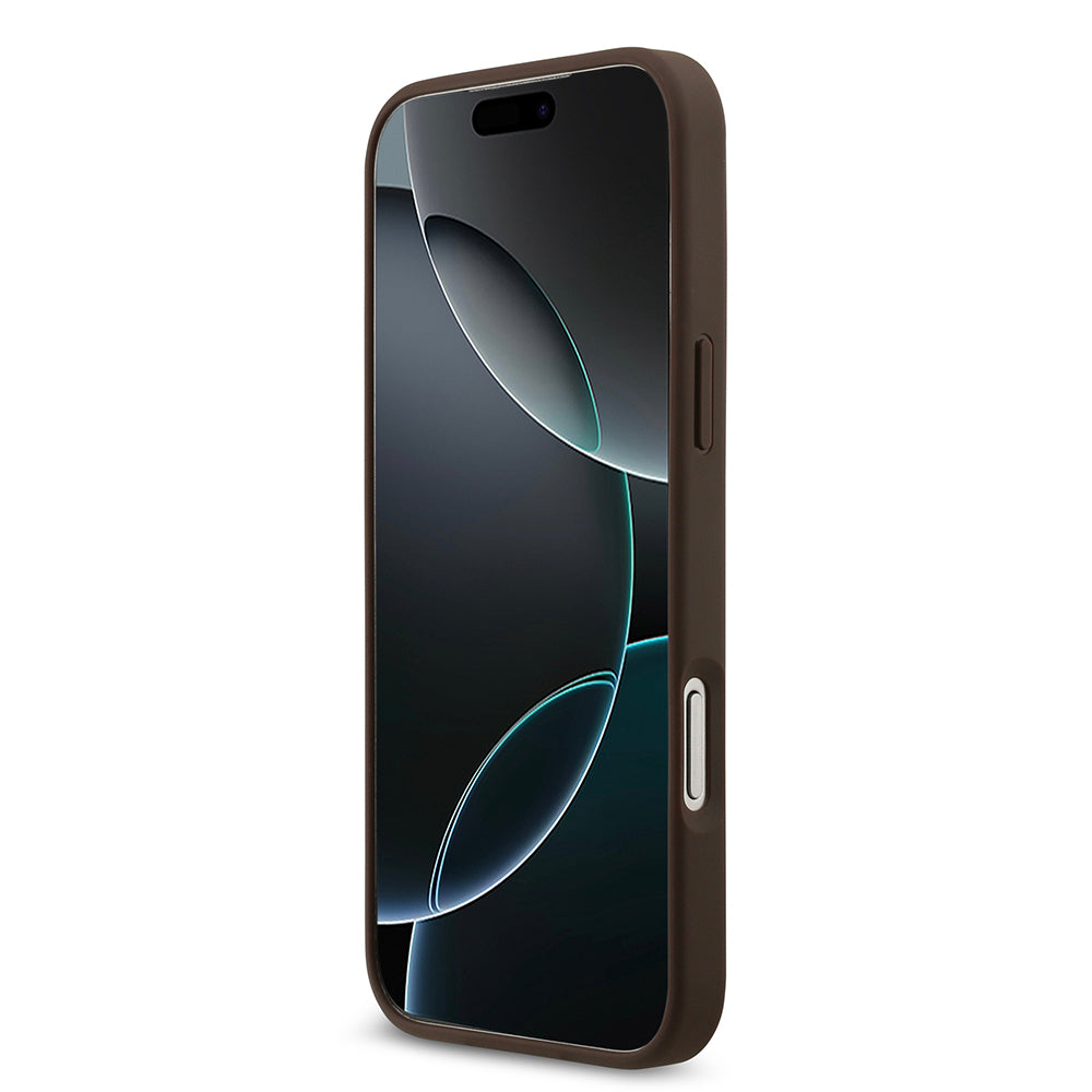 Apple iPhone 17 Pro Max Kılıf Guess Orjinal Lisanslı M-safe Şarj Özellikli Yazı Logolu Circle Classic Kapak Pembe