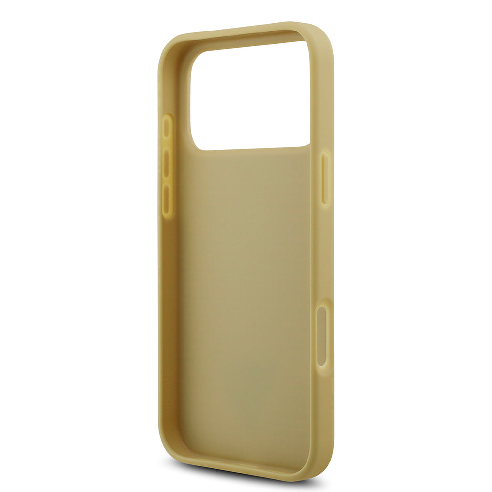 Apple iPhone 17 Pro Max Kılıf Guess Orjinal Lisanslı Taşlı Arka Yüzey Üçgen Logolu Kapak Pembe