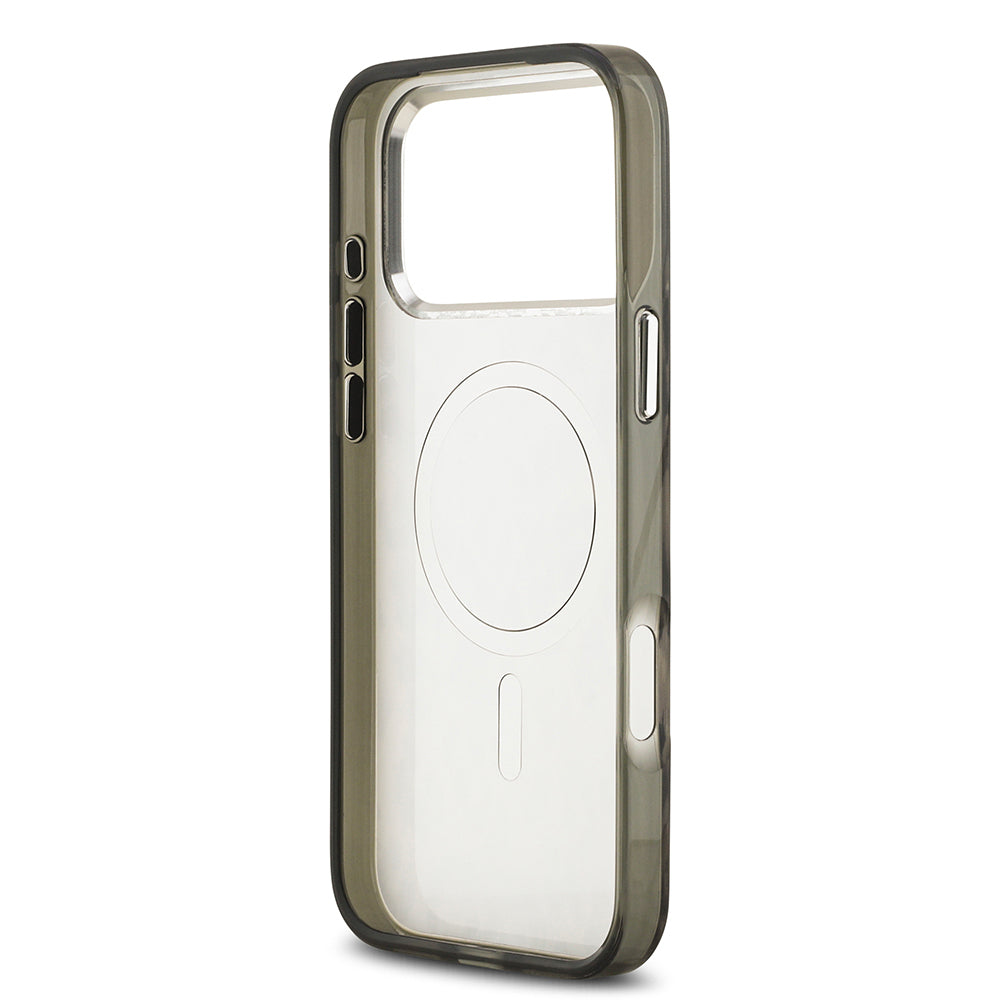 Apple iPhone 17 Pro Max Kılıf Karl Lagerfeld Orjinal Lisanslı M-safe Şarj Özellikli IML Leopar Baskılı Kapak Siyah