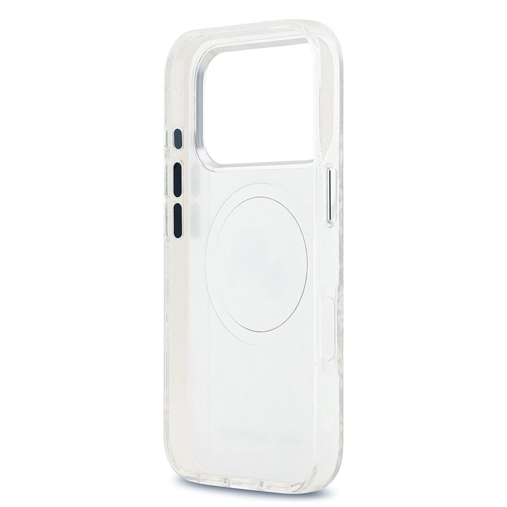 Apple iPhone 17 Pro Max Kılıf Karl Lagerfeld Orjinal Lisanslı Parlayan Simli Karl & Choupette Heads Kapak Siyah