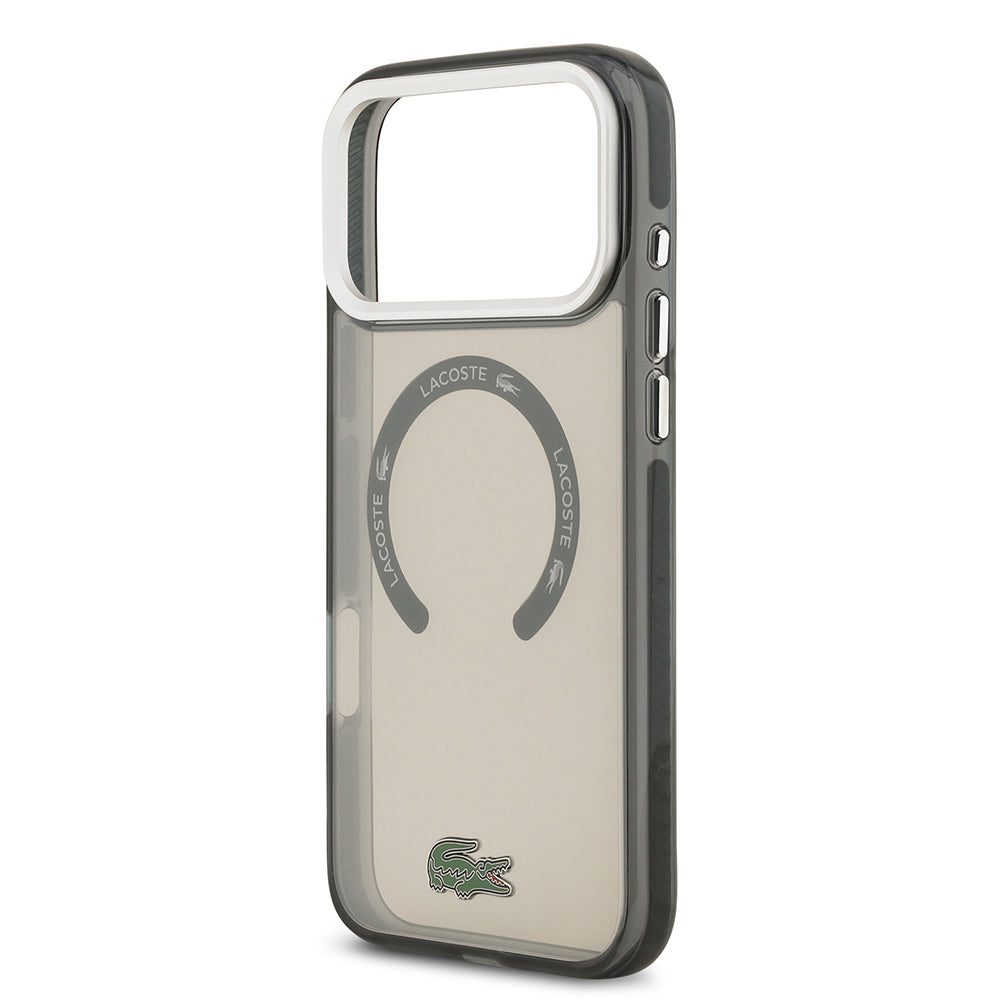 Apple iPhone 17 Pro Max Kılıf Lacoste Orjinal Lisanslı M-safe Şarj Özellikli İkonik Timsah Logolu Buzlu Kapak Yeşil