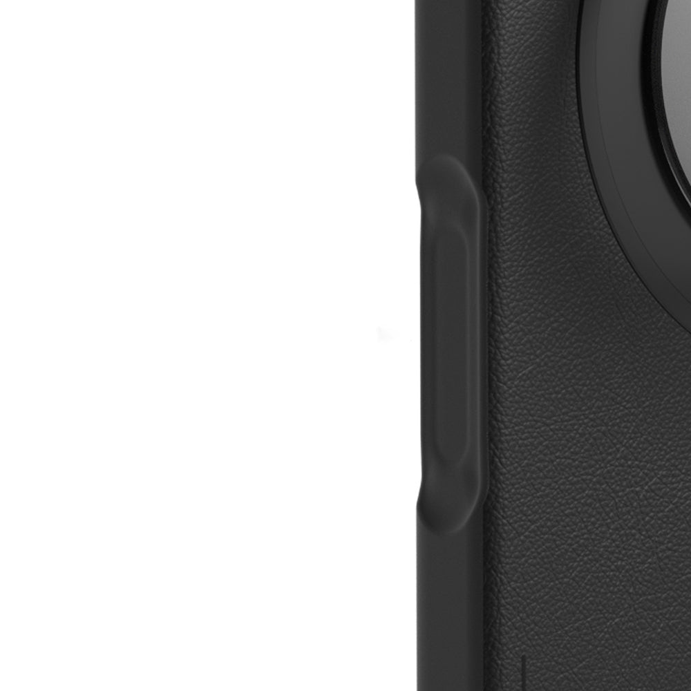 Apple iPhone 17 Pro Max Kılıf M-safe Şarj Özellikli 360 Derece Standlı Basit Mat Deri Desenli Youngkit Tech Leather Serisi Kapak Gri