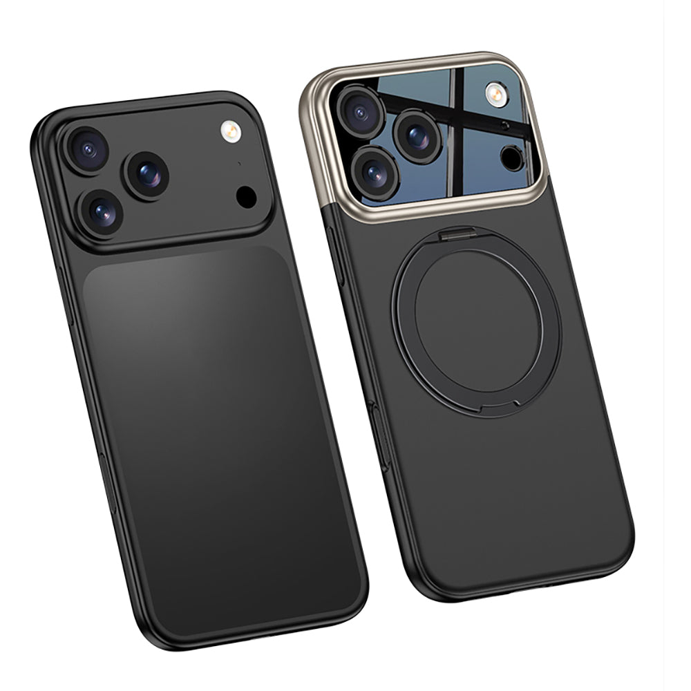 Apple iPhone 17 Pro Max Kılıf M-safe Şarj Özellikli 360 Derece Standlı Çift Parçalı Zore Torino Kapak Siyah