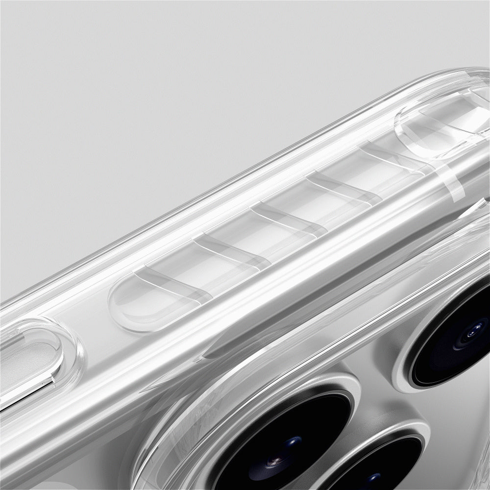 Apple iPhone 17 Pro Max Kılıf M-Safe Şarj Özellikli Airbag Tasarımlı Standlı AmazingThing Titan Pro MagSpin Kapak Mavi