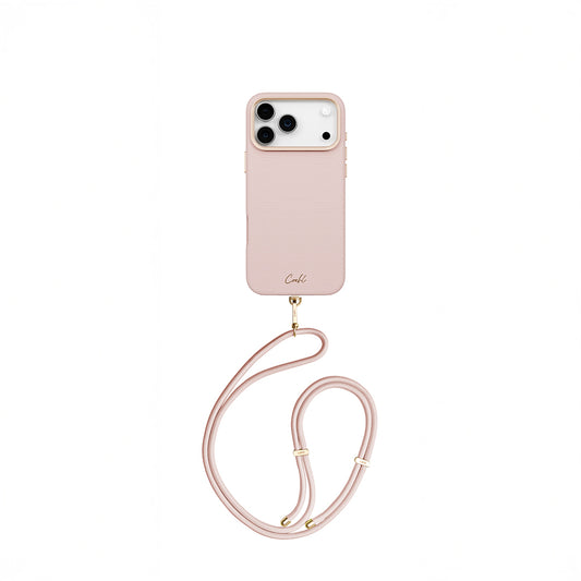 Apple iPhone 17 Pro Max Kılıf M-safe Şarj Özellikli Askı İpli Coehl Mirelle Kapak Pembe