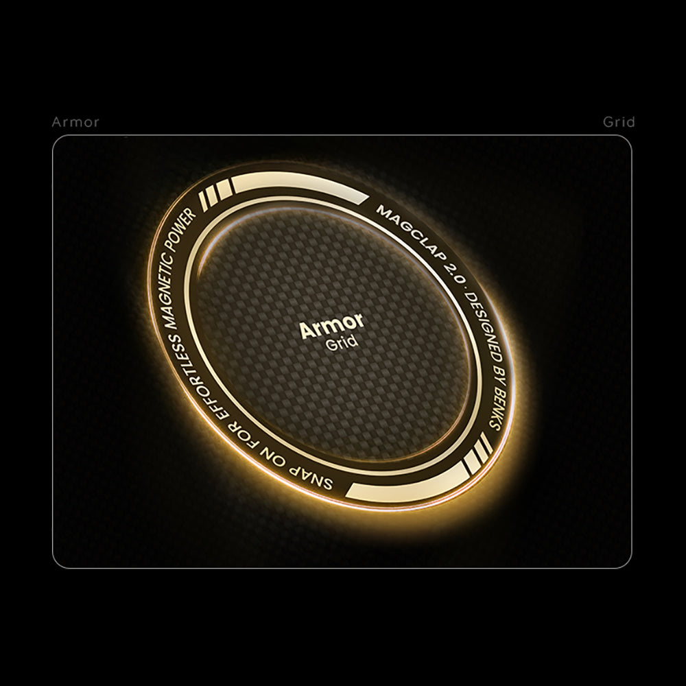 Apple iPhone 17 Pro Max Kılıf M-Safe Şarj Özellikli Benks ArmorAir ArmorGrid Serisi Kevlar Kapak Gold