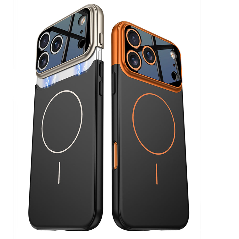 Apple iPhone 17 Pro Max Kılıf M-safe Şarj Özellikli Çift Parçalı Zore Napoli Kapak Siyah