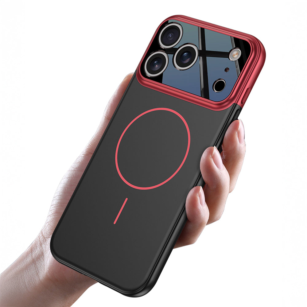 Apple iPhone 17 Pro Max Kılıf M-safe Şarj Özellikli Çift Parçalı Zore Napoli Kapak Lacivert-Siyah