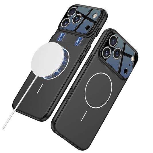 Apple iPhone 17 Pro Max Kılıf M-safe Şarj Özellikli Çift Parçalı Zore Napoli Kapak Siyah