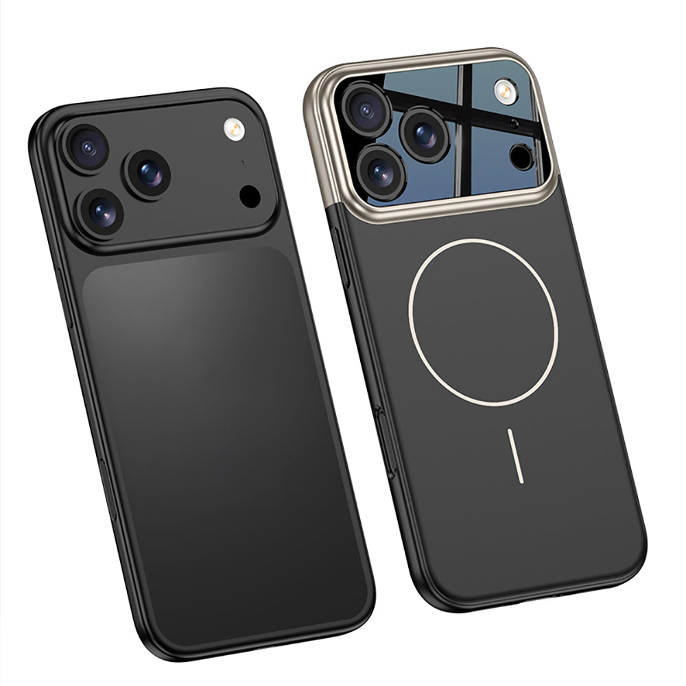 Apple iPhone 17 Pro Max Kılıf M-safe Şarj Özellikli Çift Parçalı Zore Napoli Kapak Lacivert-Siyah