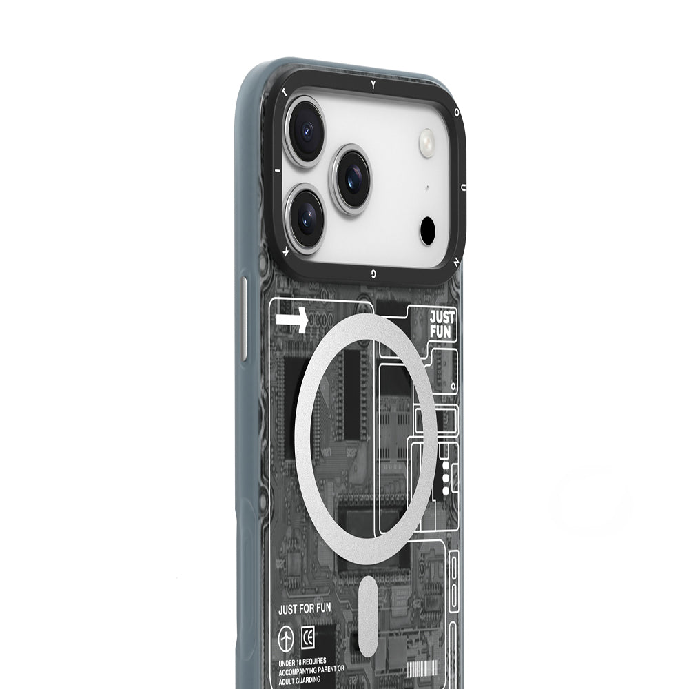 Apple iPhone 17 Pro Max Kılıf M-safe Şarj Özellikli Kamera Denetim Butonlu Youngkit Technology Serisi Kapak Siyah