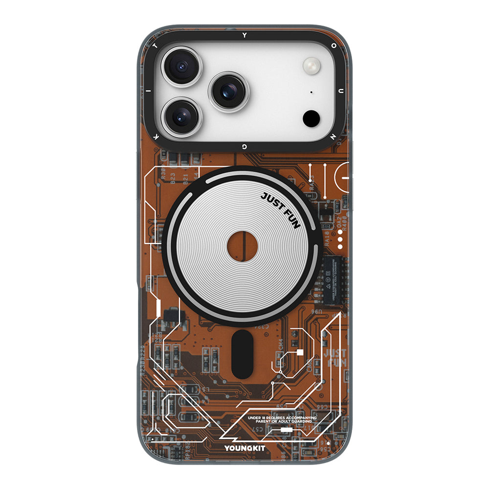 Apple iPhone 17 Pro Max Kılıf M-safe Şarj Özellikli Kamera Denetim Butonlu Youngkit Technology Serisi Kapak Siyah