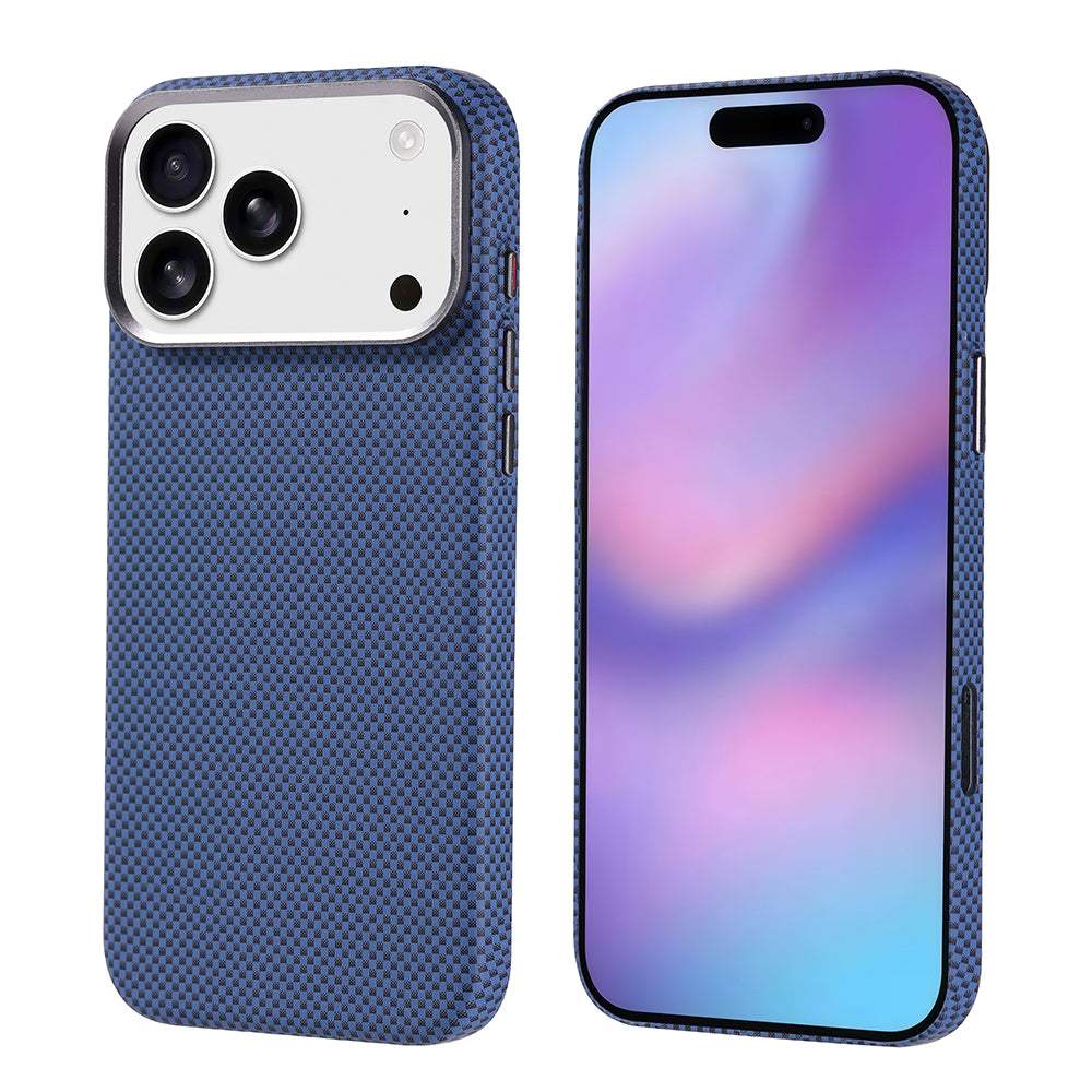 Apple iPhone 17 Pro Max Kılıf M-safe Şarj Özellikli Karbon Fiber Görünümlü Zore Nekst Kapak Gold