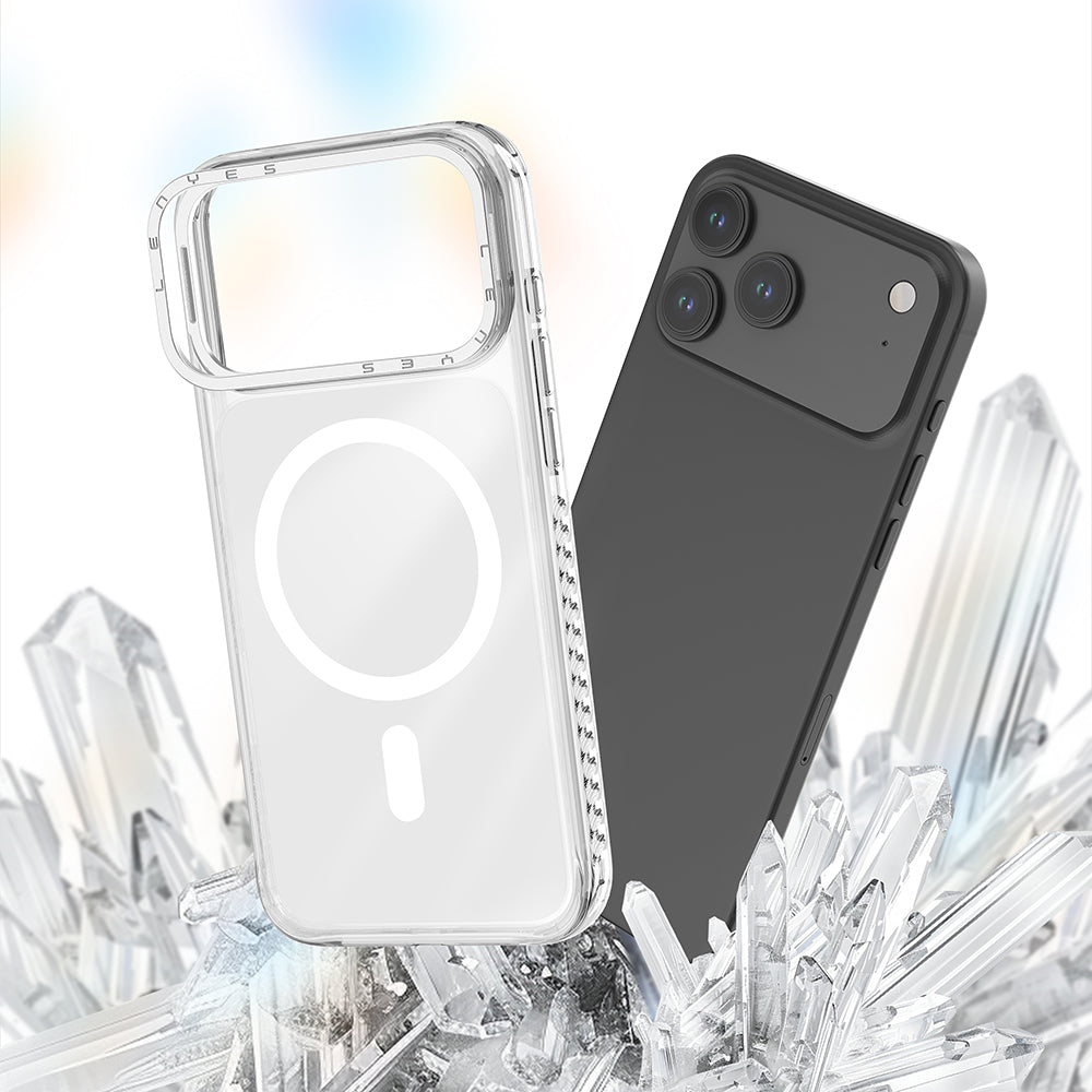 Apple iPhone 17 Pro Max Kılıf M-safe Şarj Özellikli Metal Kamera Çerçeveli Airbag Tasarımlı Lenyes CK221 Sert PC Kapak Turuncu