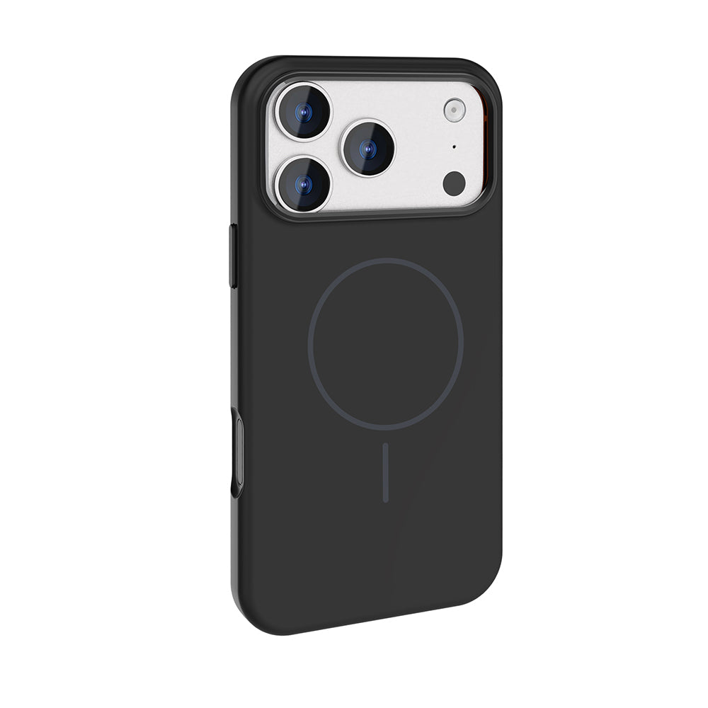 Apple iPhone 17 Pro Max Kılıf M-Safe Şarj Özellikli Metal Kamera Çerçeveli Zore Edi Silikon Kapak Siyah