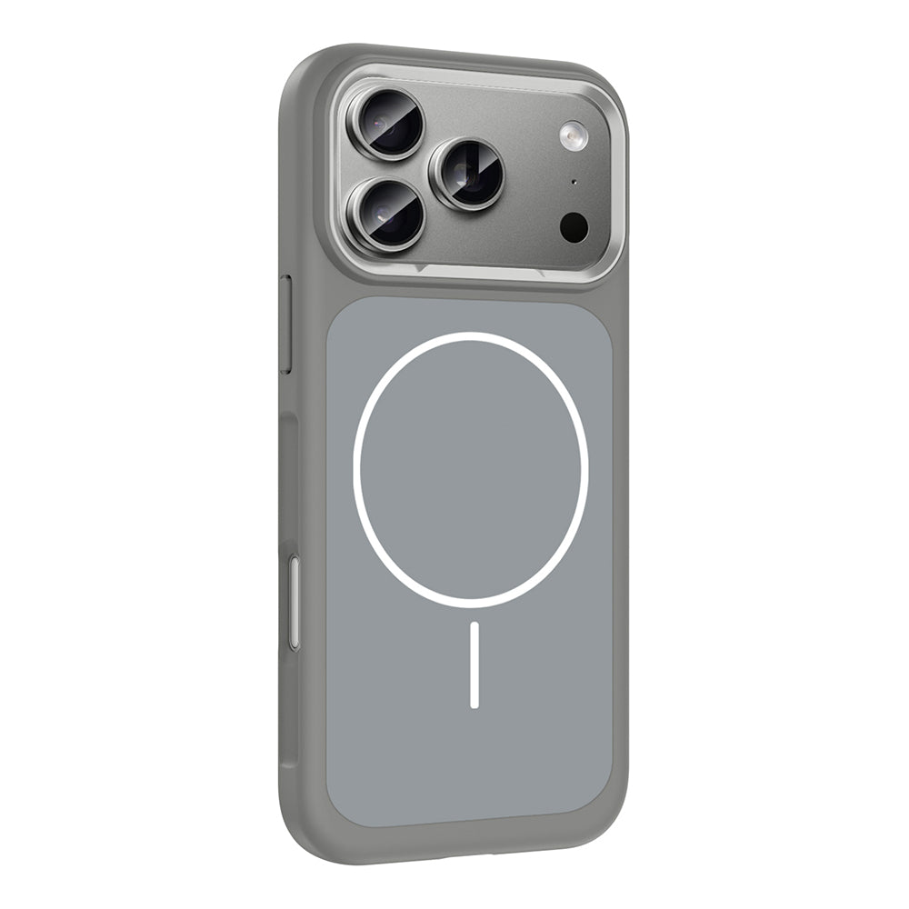 Apple iPhone 17 Pro Max Kılıf M-Safe Şarj Özellikli Metal Kamera Çerçeveli Zore Sanremo Silikon Kapak Beyaz