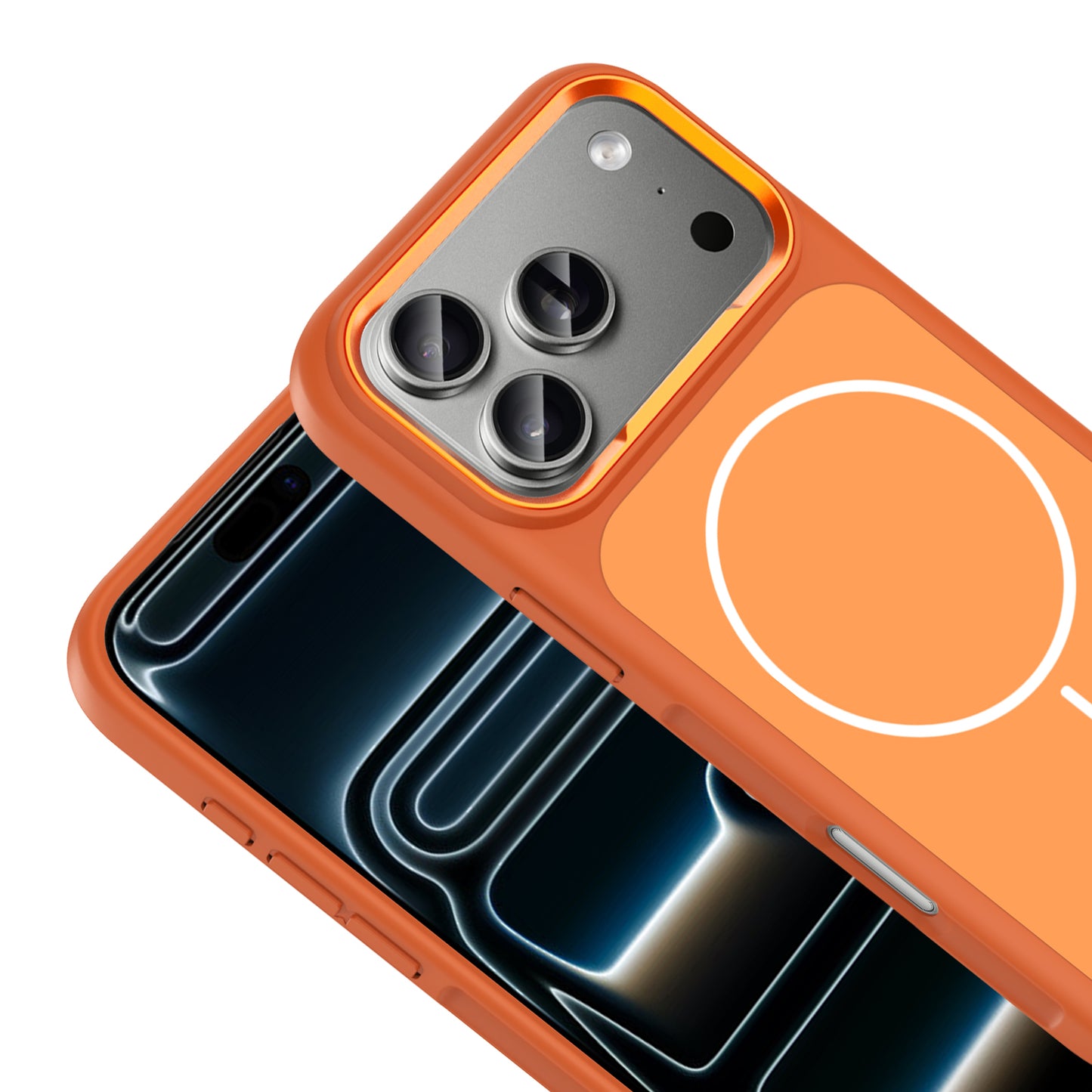 Apple iPhone 17 Pro Max Kılıf M-Safe Şarj Özellikli Metal Kamera Çerçeveli Zore Sanremo Silikon Kapak Gri