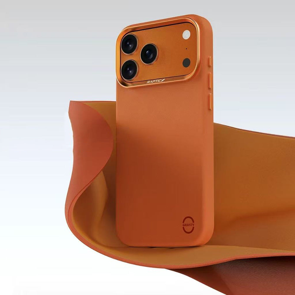 Apple iPhone 17 Pro Max Kılıf M-Safe Şarj Özellikli Polimerik Deri Raptic Urban Nano Kapak Turuncu