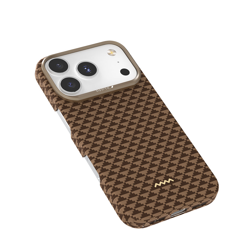 Apple iPhone 17 Pro Max Kılıf M-safe Şarj Özellikli Raptic Aramid Skin Origin Serisi Kapak Gold-Mavi
