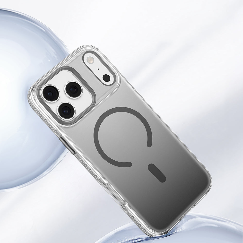 Apple iPhone 17 Pro Max Kılıf M-safe Şarj Özellikli Sararmaya Karşı Dayanıklı Mutural Icesense Serisi Kapak Gri