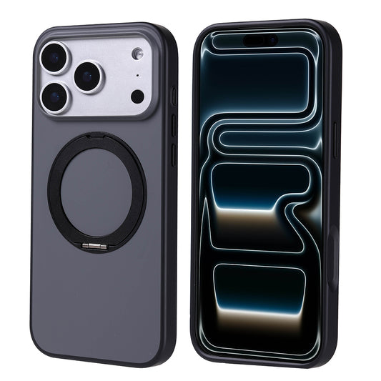 Apple iPhone 17 Pro Max Kılıf M-Safe Şarj Özellikli Standlı Zore Proton Silikon Kapak Siyah