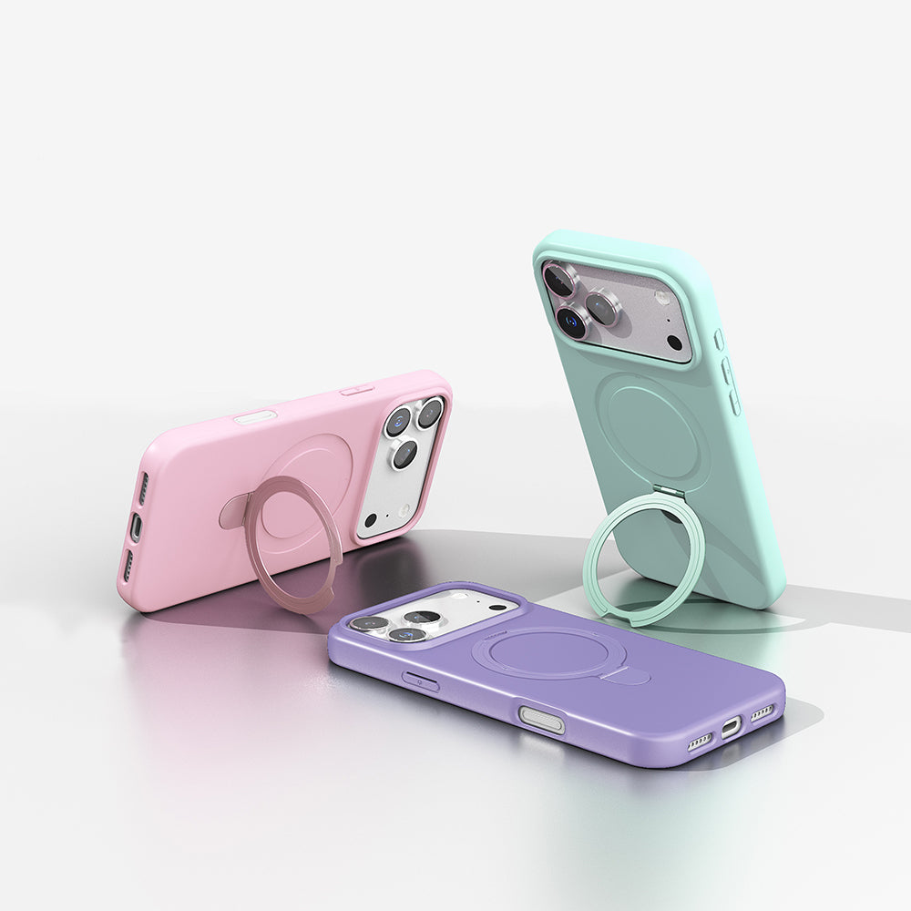 Apple iPhone 17 Pro Max Kılıf M-safe Şarj Özellikli Standlı Zore Samara Kapak Siyah