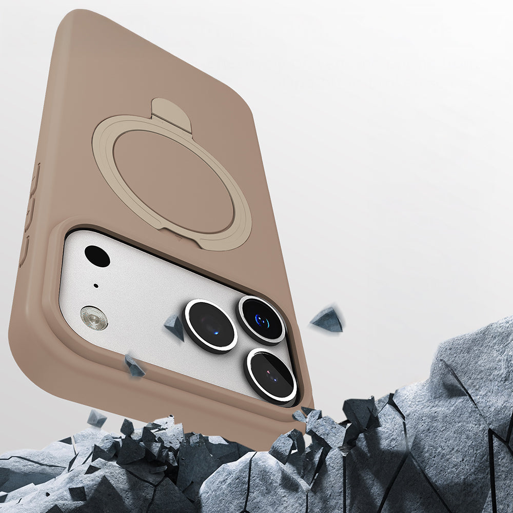 Apple iPhone 17 Pro Max Kılıf M-safe Şarj Özellikli Standlı Zore Samara Kapak Siyah