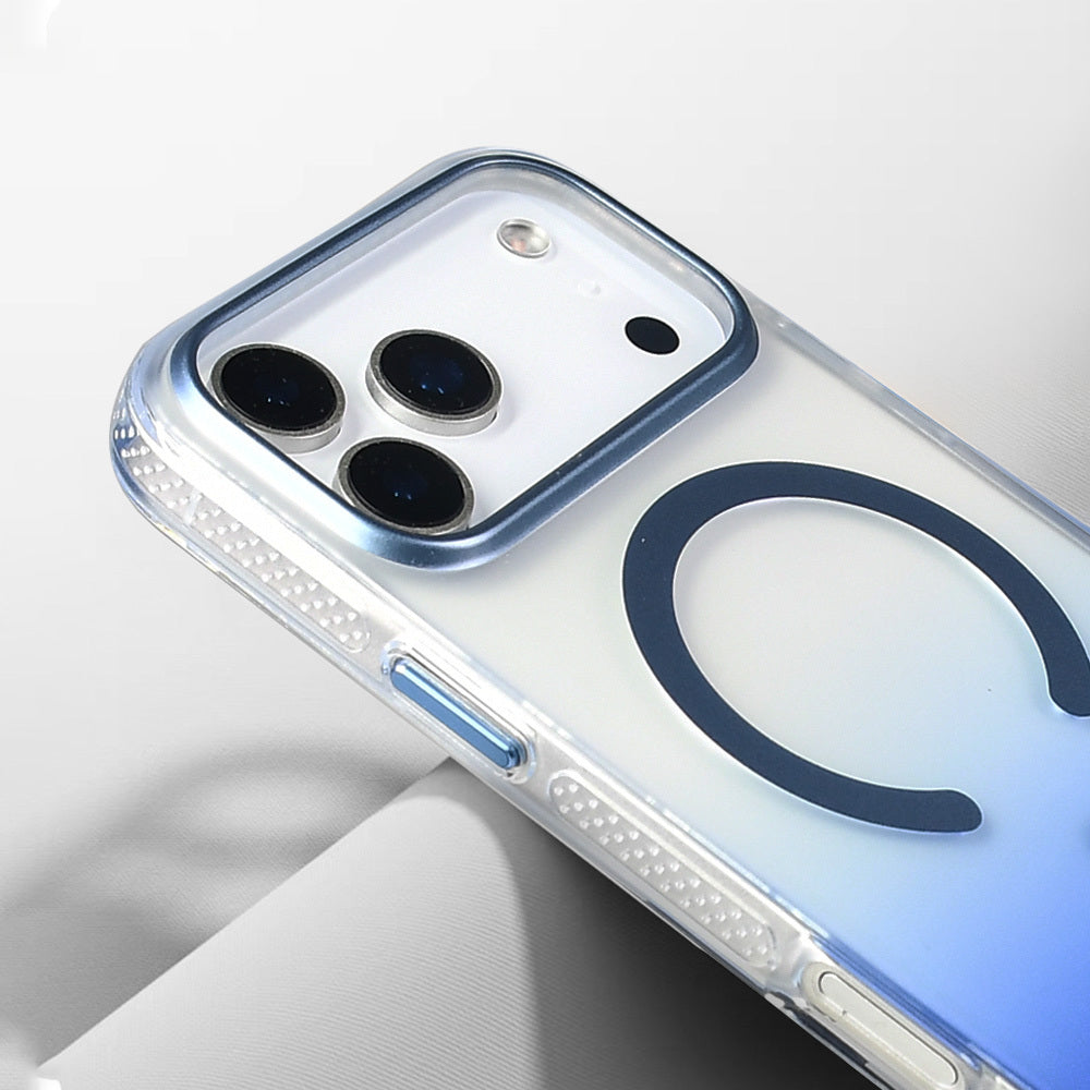 Apple iPhone 17 Pro Max Kılıf M-safe Şarj Özellikli Transparan Renk Geçişli Zore Toros Kapak Siyah